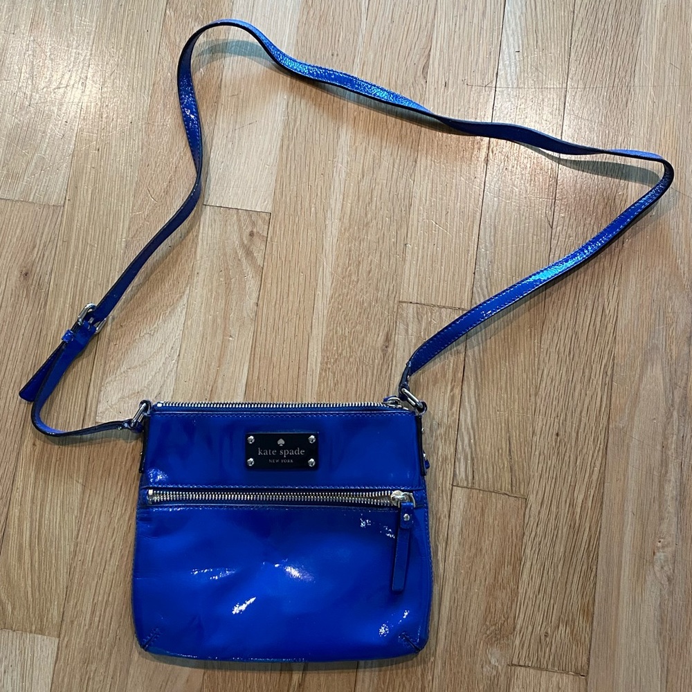 Kate Spade Blue Patent Crossbody Purse